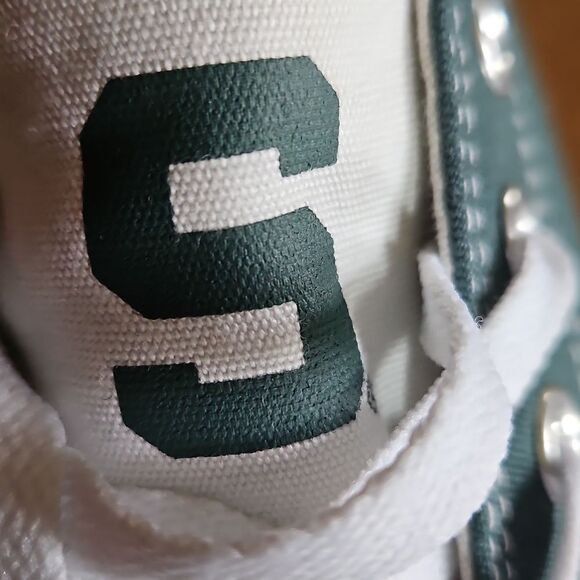 Michigan State Spartans SKICKS Tailgate Sneakers Green White Sz 12 MSU Fan Gear - Picture 8 of 9